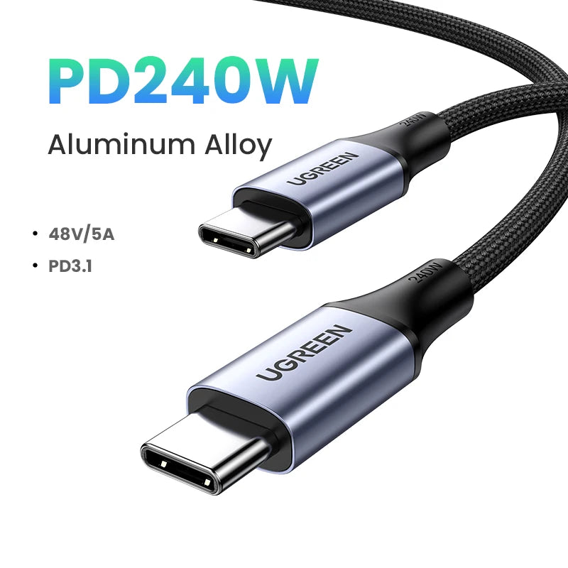 UGREEN 240W USB Type C Cable for iPhone 15 Samsung S23 Power Line PD3.1 for PS5 Nintendo Switch 5A Supercharge USB C PD Cable 5A