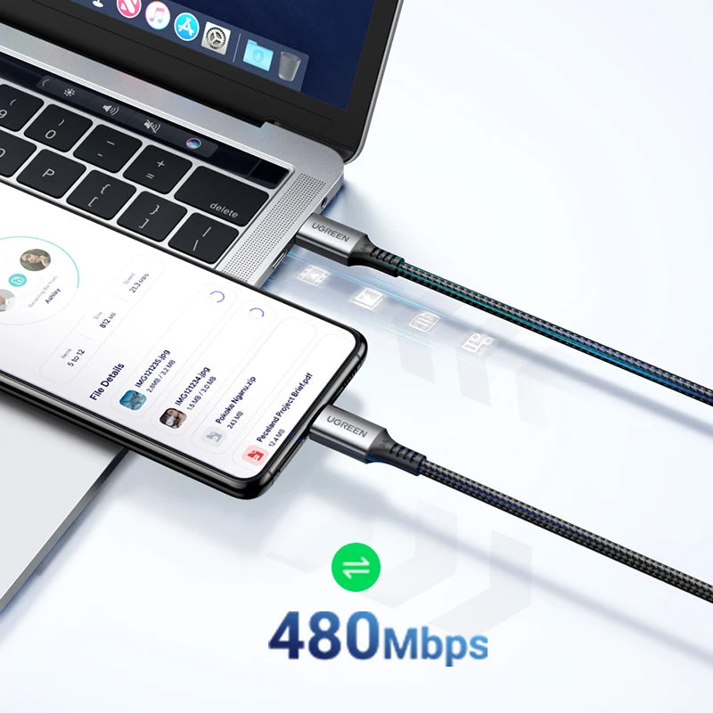 UGREEN 100W USB C to USB Type C Cable For iPhone 15 14 Macbook Samsung S9 QC4.0 Fast Charging Cable USB C Cable Charger USB 5A