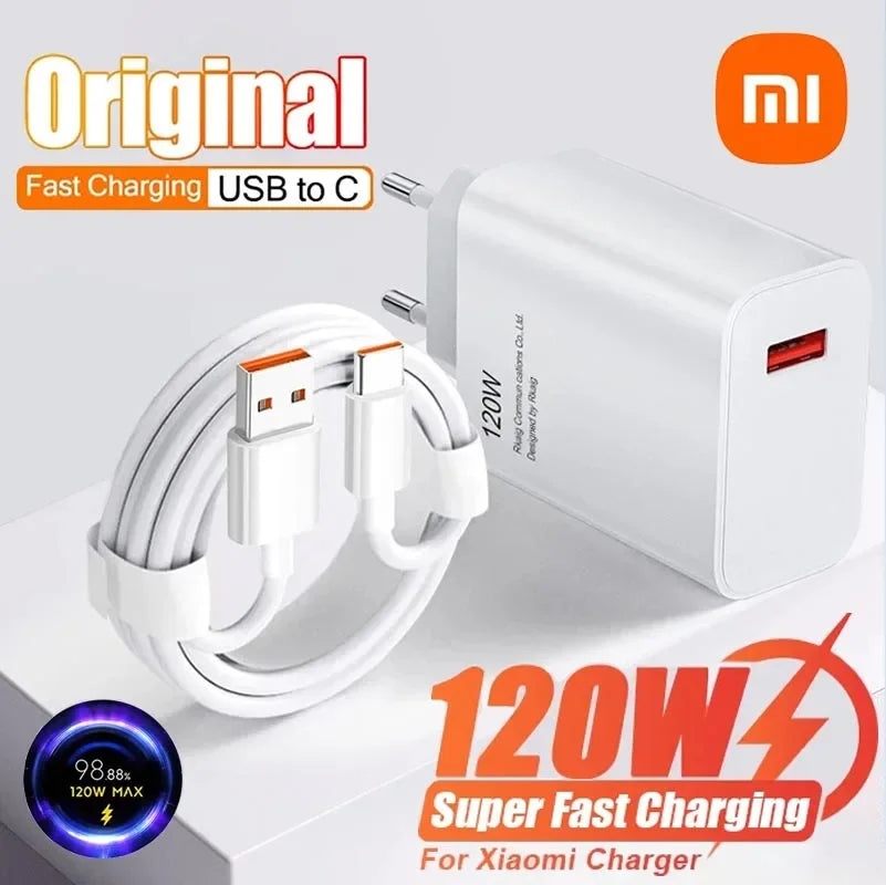 Xiaomi Original Charger Turbo Fast Charge 120W EU Hypercharge Gan Adapter For Redmi Note 11 12 13 Pro Plus 5G Mi 14 13 13T Cable