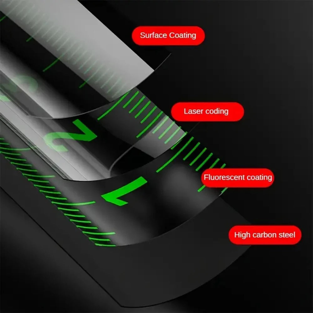 Self-Locking Tape Measure – Fluorescent, High Precision | 3M / 5M / 7.5M / 1