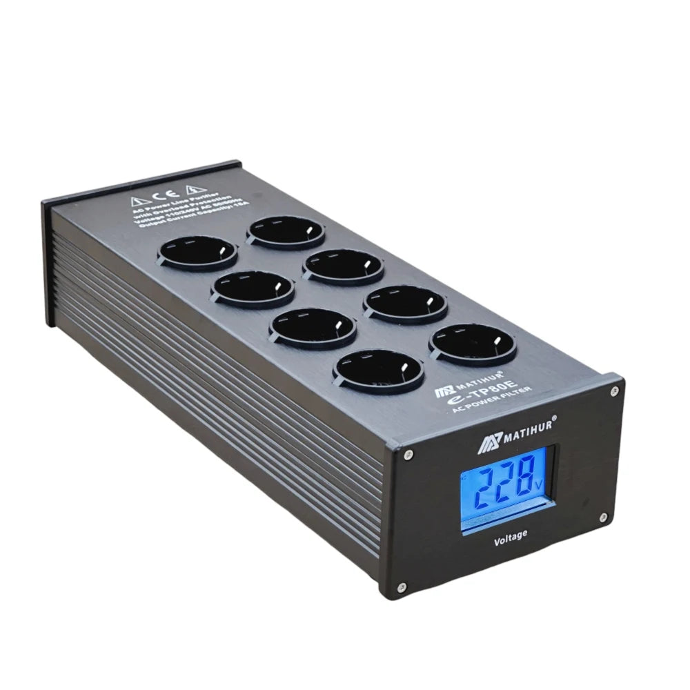 MATIHUR - e-TP80 Audio Noise AC Power Filter - Surge Protection - 8 EU Outlets
