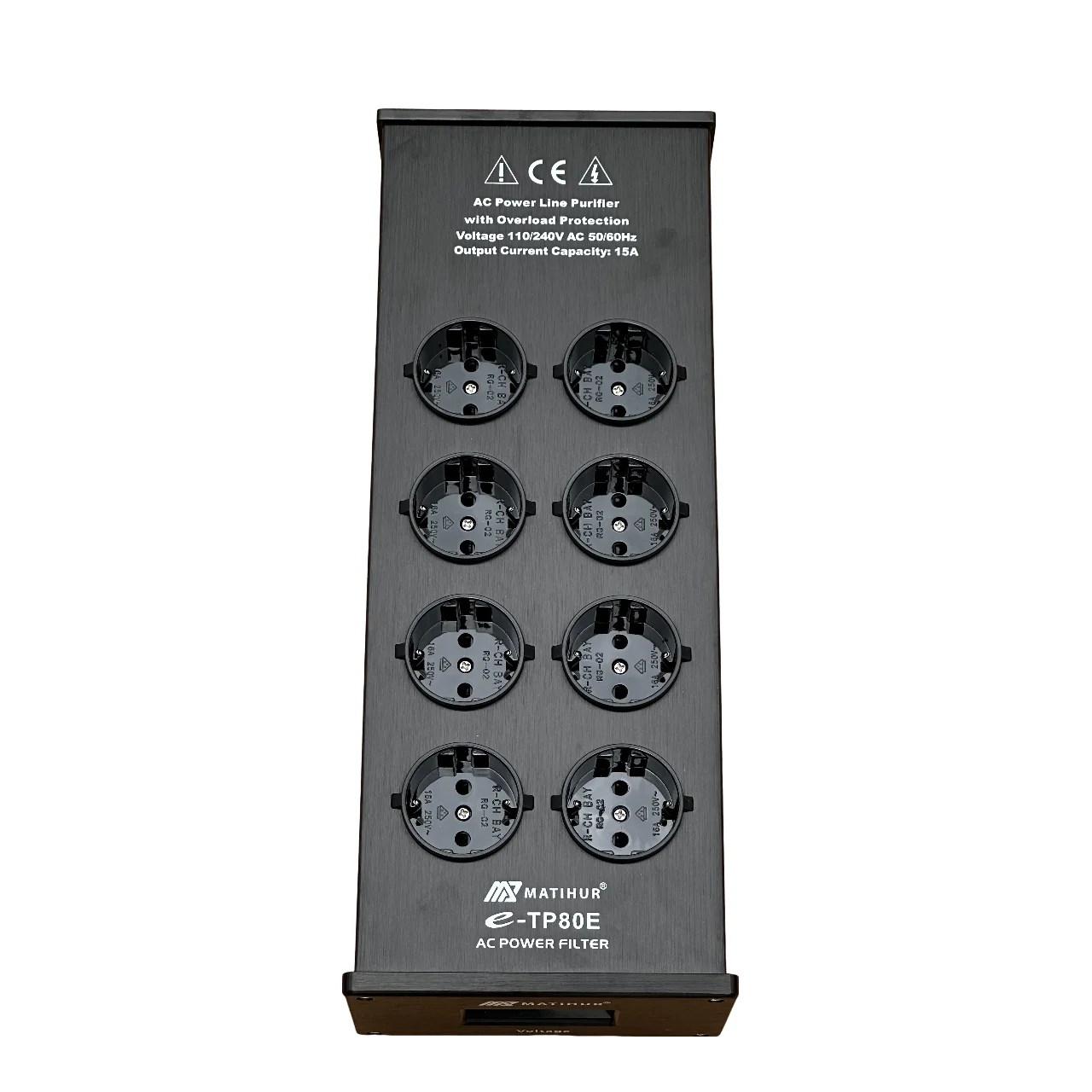 MATIHUR - e-TP80 Audio Noise AC Power Filter - Surge Protection - 8 EU Outlets