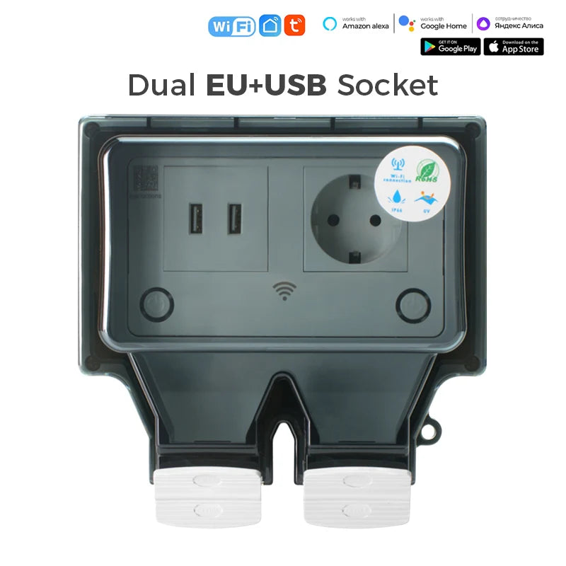 Trendx Store - Avoir Tuya IP66 - Dual USB Charging - Wifi Smart Life
