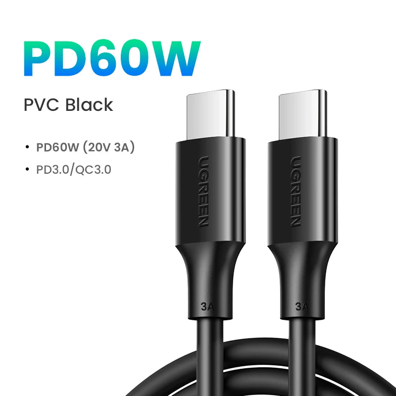 UGREEN 100W USB C to USB Type C Cable For iPhone 15 14 Macbook Samsung S9 QC4.0 Fast Charging Cable USB C Cable Charger USB 5A