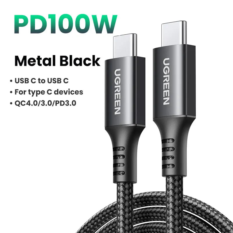 UGREEN 100W USB C to USB Type C Cable For iPhone 15 14 Macbook Samsung S9 QC4.0 Fast Charging Cable USB C Cable Charger USB 5A