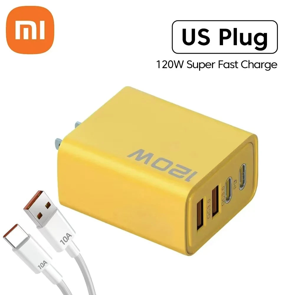 Xiaomi 120W Fast Charger Type-C PD Fast Charging charger Quick Charge USB 3.0 Charger Adapter EU/US For iPhone Samsung Xiaomi