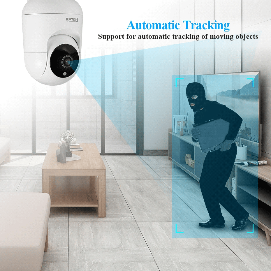 Fuers 5MP WiFi Camera | Tuya Smart Home | Indoor Wireless IP Surveillance Camera | AI Detect | Automatic Tracking | Security Baby Monitor
