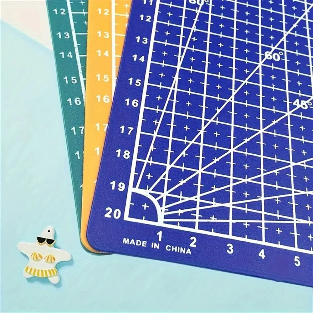A4 Self-Healing Cutting Mat 1-Pack - Double-Sided Plastic Craft Board with Grid for Sewing, Scrapbooking & Fabric
