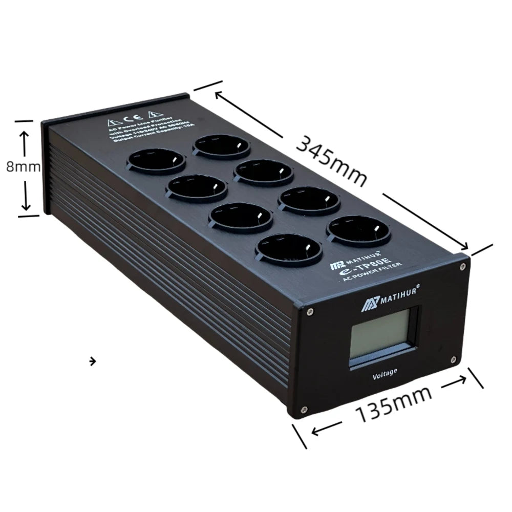 MATIHUR e-TP80 Audio Noise AC Power Filter | Power Conditioner | Power Purifier | Surge Protection | EU Outlets Power Strip