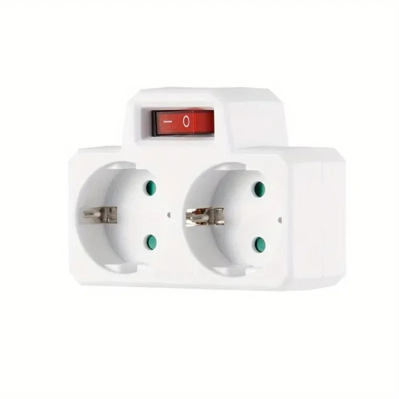 EU Plug Conversion 2 Socket Plug Multifunctional Socket Portable with USB Type-C Port German Spain French Russian Power Adapter