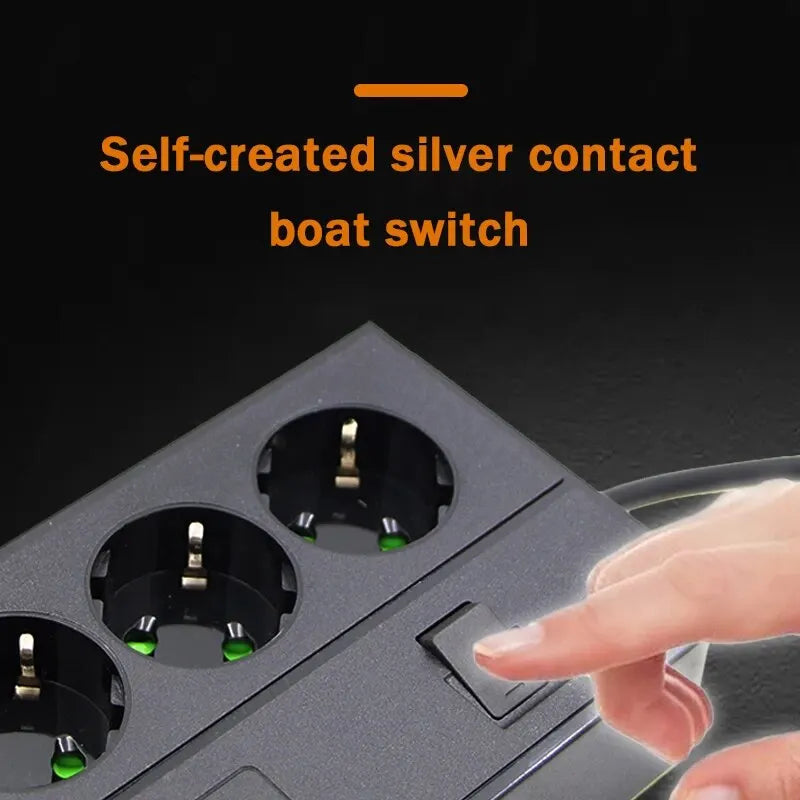 EU Plug | AC Outlet | Power Strip | Multiprise | Extension Cord | Electrical Socket | Phone Wireless Charging | Network Filter | USB | 24H Timing