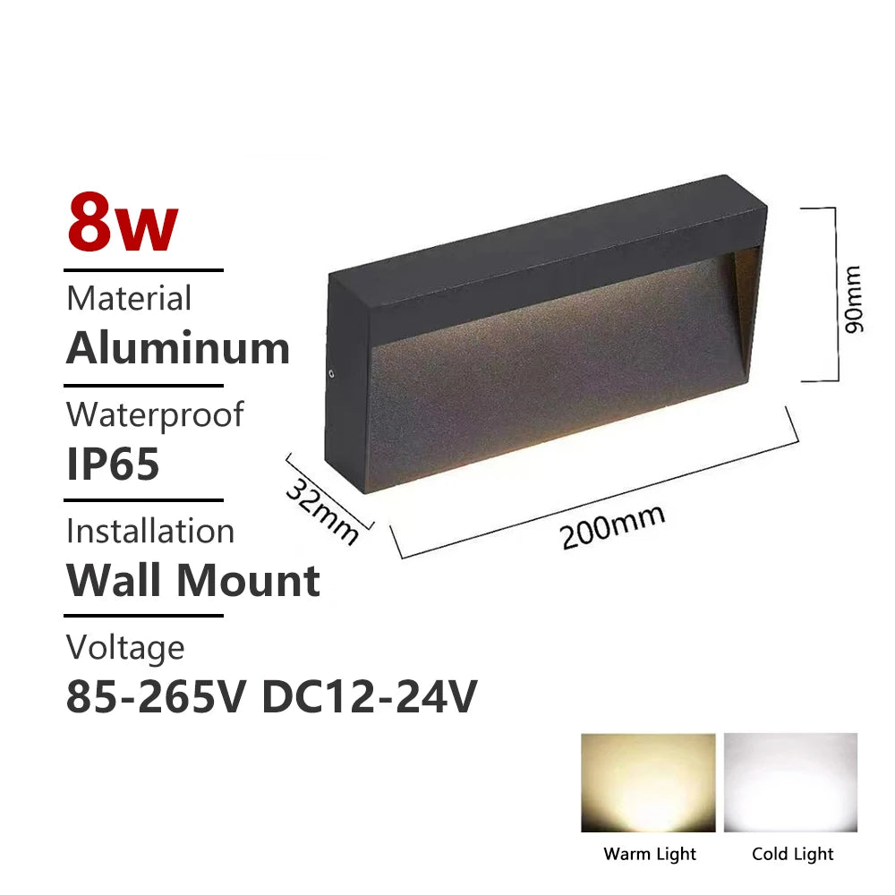 SANDIY Outdoor Wall Lamp Waterproof Led Stair Light 12v Exterior Lighting for Terrace Porch 220v 110v Luminaire Surface Mounted