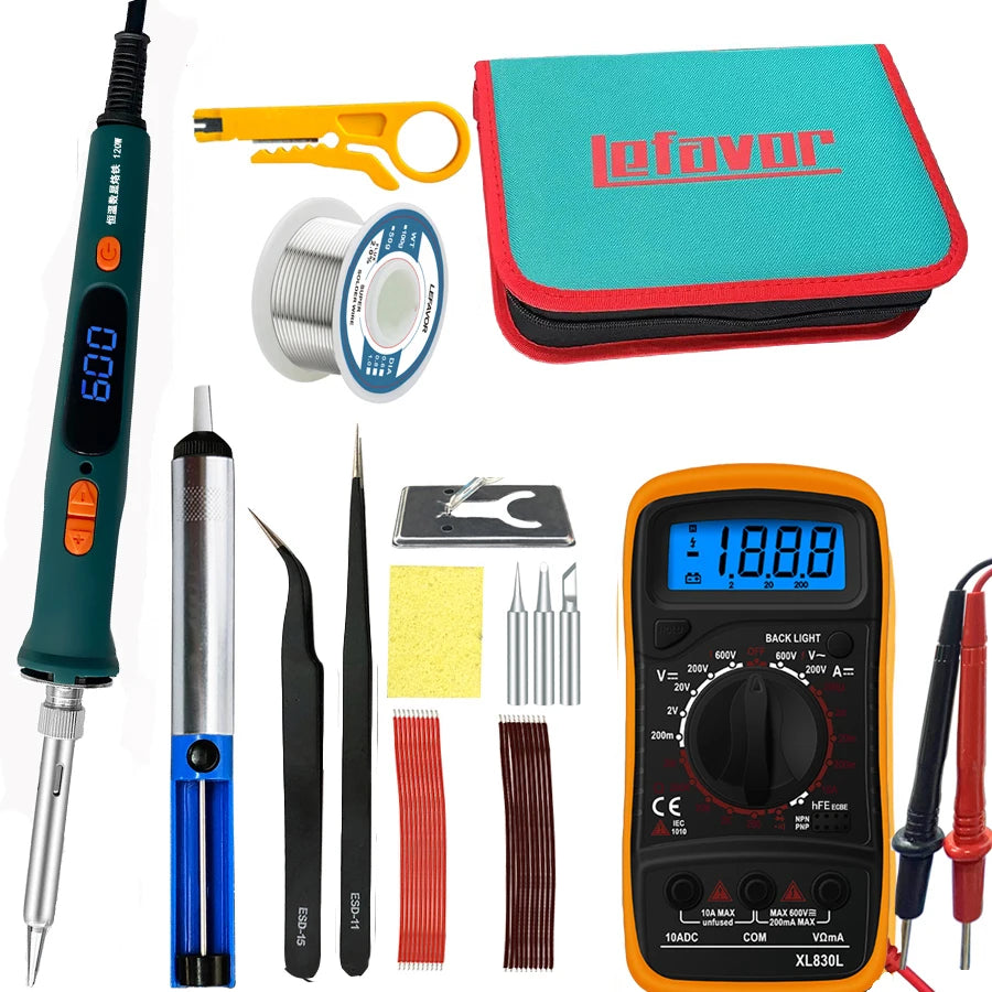 Trendx Store - 120W Digital Soldering Iron Kit - Dual Calibration - 200-600°C