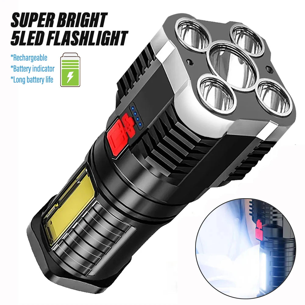 Trendx Store - 5LED High Power - Oplaadbaar - Waterdicht