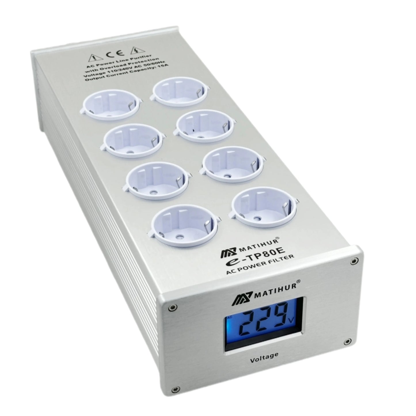 MATIHUR e-TP80 Audio Noise AC Power Filter | Power Conditioner | Power Purifier | Surge Protection | EU Outlets Power Strip