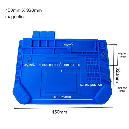 Silicone Soldering Pad Desk Platform Mat for Welding Station Iron Phone PC  Repair Magnetic Heat Insulation No Lead S-160