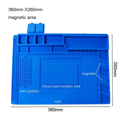 Silicone Soldering Pad Desk Platform Mat for Welding Station Iron Phone PC  Repair Magnetic Heat Insulation No Lead S-160