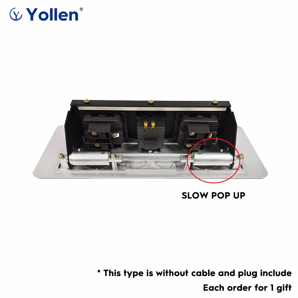 All Aluminum Panel | EU Standard | Hidden Type Table Socket | 3 Way Electrical Outlet | Modular Combination Power | Three Outlet | Household