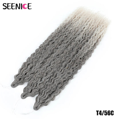 Ariel Curl Synthetic Crochet Hair 22 Inch – Water Wave Deep Curl Twist Braiding Hair Extension, Ombre Blonde Pink