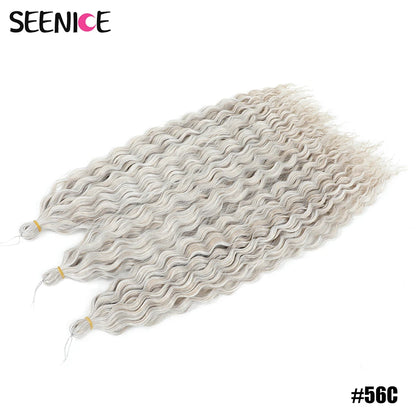 Ariel Curl Synthetic Crochet Hair 22 Inch – Water Wave Deep Curl Twist Braiding Hair Extension, Ombre Blonde Pink