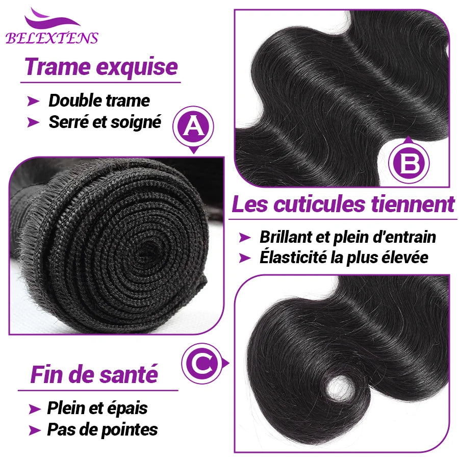 100% Human Hair Bundles 12A Brazilian Body Wave – Weave Extensions 12–32 Inch