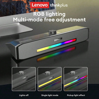 Original Lenovo TS33 | For Desk Computer | Subwoofer | AUX Bluetooth 5.0 Speaker | 360 Home Movie Surround Sound Bar | Audio Speaker