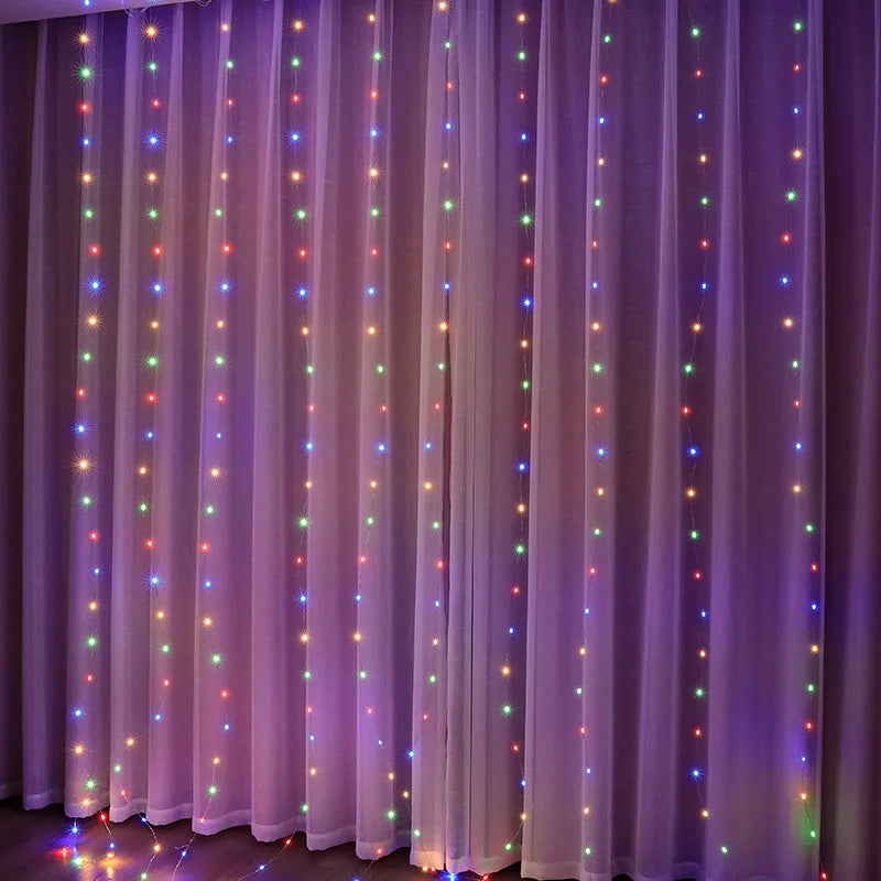 1pc LED Curtain Lights | 8 Modes with Remote Control | USB Powered | Bedroom, Wedding, Party Decorations | Fairy Lights for Backdrop & Wall Decor