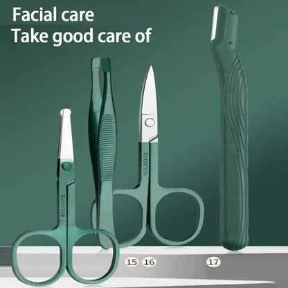 7-35 Piece Stainless Steel Nail Care Kit – Portable Travel Manicure Set with Nail Clippers & Cuticle Scissors