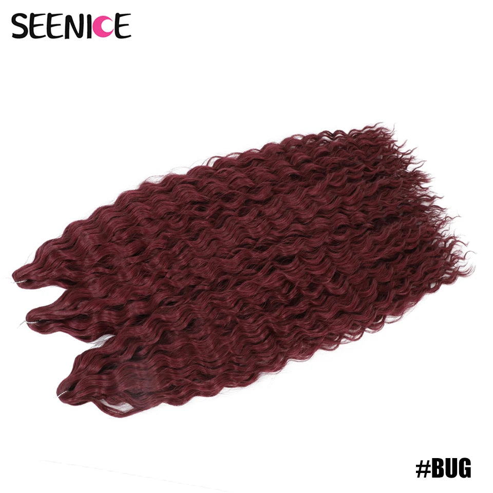 Ariel Curl Synthetic Crochet Hair 22 Inch – Water Wave Deep Curl Twist Braiding Hair Extension, Ombre Blonde Pink