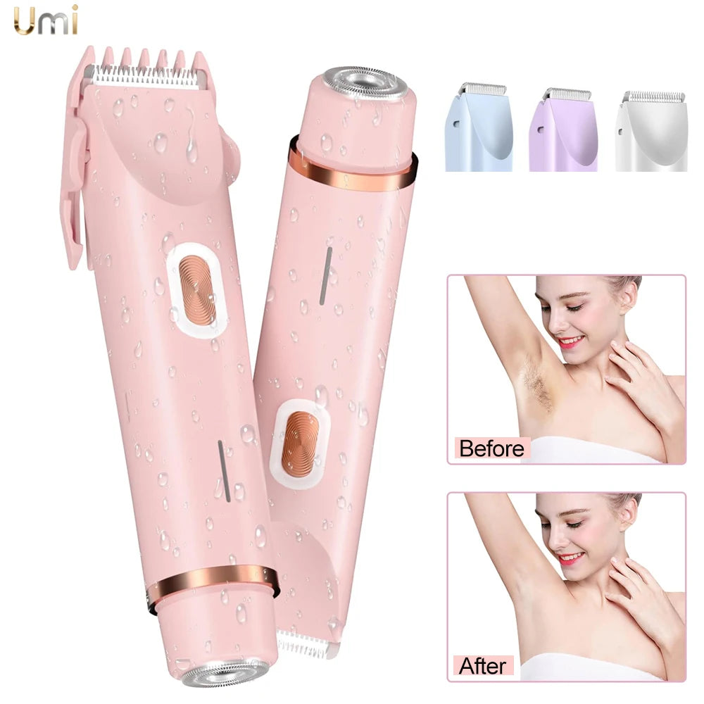 Electric Shaver for Women – Rechargeable Bikini, Legs & Underarm Razor with Detachable Head