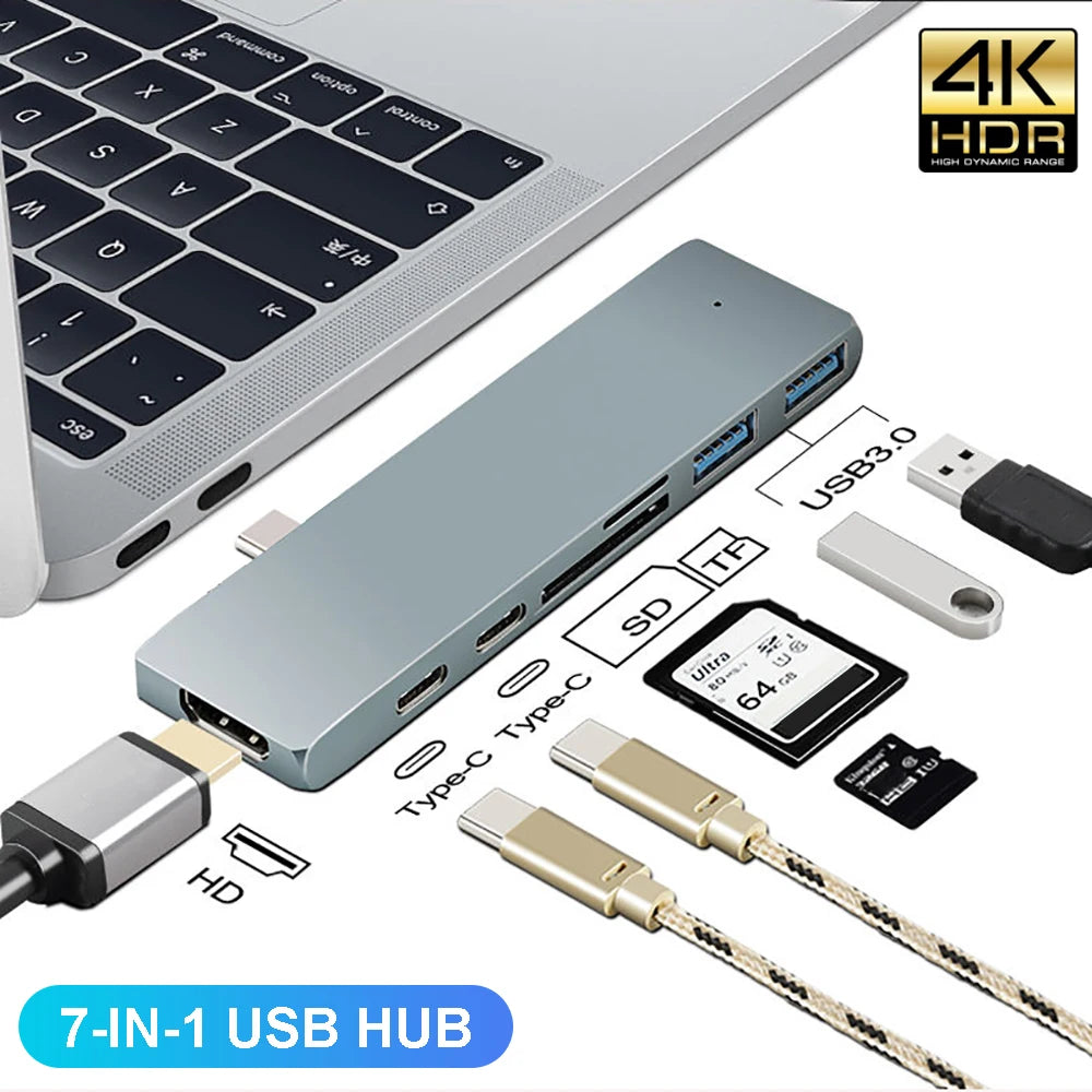 USB 3.1 Type-C HUB | Splitter | 4K 30Hz USB C to HDMI-compatible Adapter | PD 100W OTG Adapter | USB 3.0 HUB for MacBook Pro Laptop