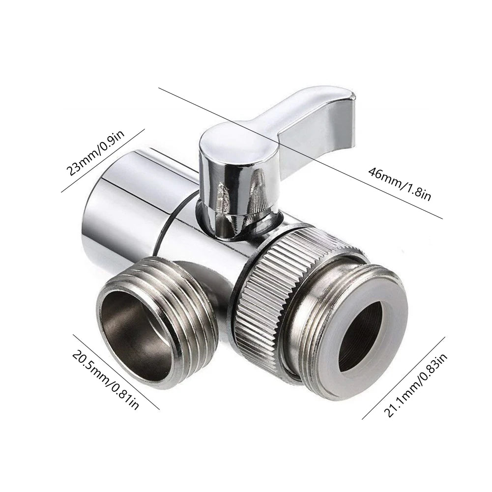 3-Way Faucet Diverter Valve – Leak-Proof Sink Tap Connector for Kitchen & Bathroom