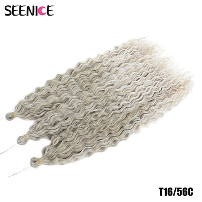 Ariel Curl Synthetic Crochet Hair 22 Inch – Water Wave Deep Curl Twist Braiding Hair Extension, Ombre Blonde Pink