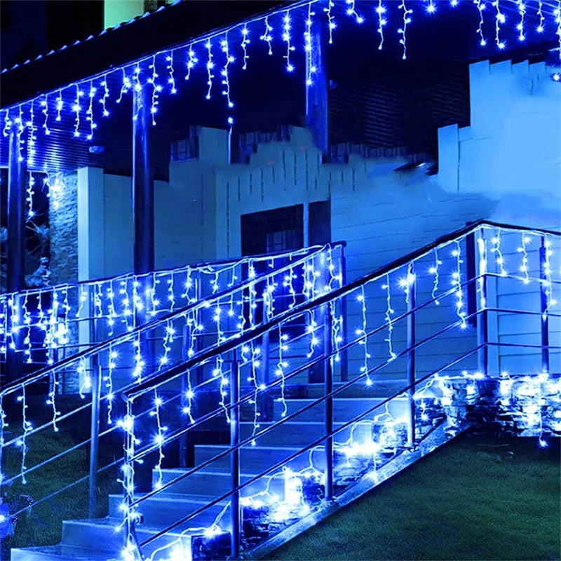 Christmas Lights | Waterfall Outdoor Decoration | 5M Droop | 0.4-0.6m LED Lights | Curtain String Lights | Party Garden Eaves Decoration