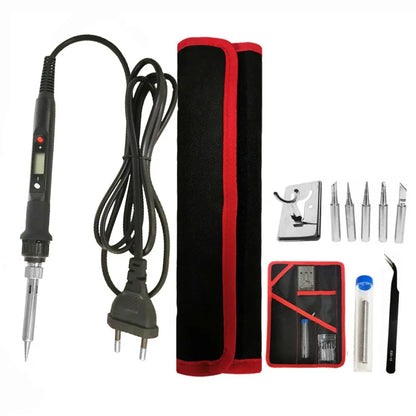80W Digital Electric Soldering Iron Set Kit Temperature Adjustable 220V 110V  Ceramic Heater Soldering Tips Welding Tool  set