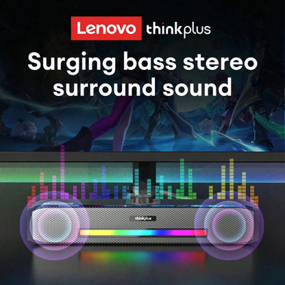 Original Lenovo TS33 | For Desk Computer | Subwoofer | AUX Bluetooth 5.0 Speaker | 360 Home Movie Surround Sound Bar | Audio Speaker