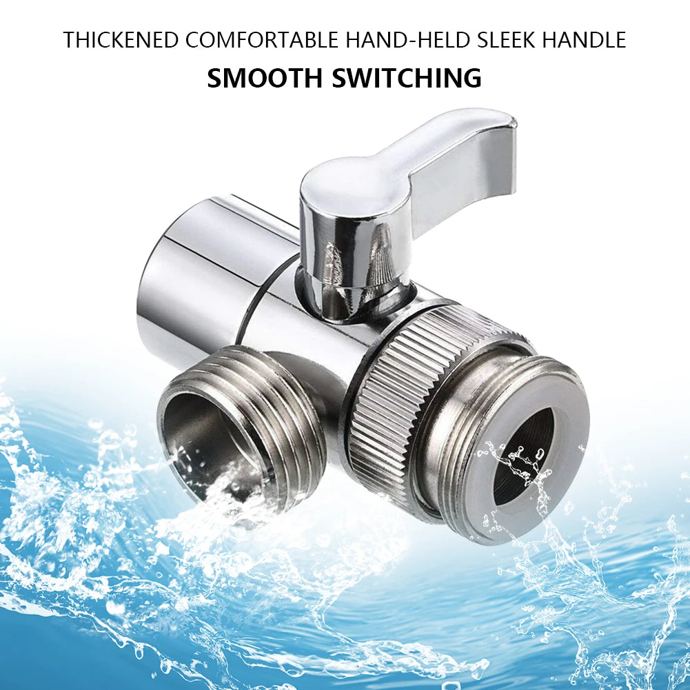 3-Way Faucet Diverter Valve – Leak-Proof Sink Tap Connector for Kitchen & Bathroom