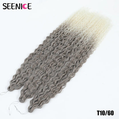 Ariel Curl Synthetic Crochet Hair 22 Inch – Water Wave Deep Curl Twist Braiding Hair Extension, Ombre Blonde Pink