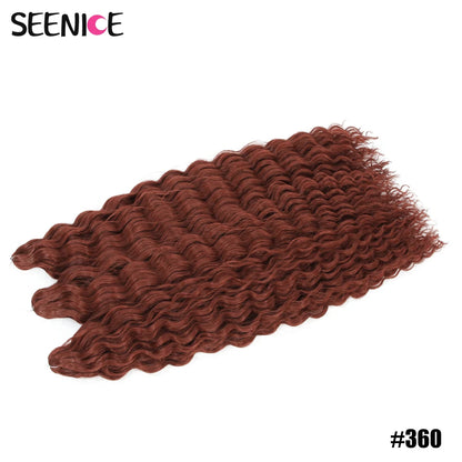 Ariel Curl Synthetic Crochet Hair 22 Inch – Water Wave Deep Curl Twist Braiding Hair Extension, Ombre Blonde Pink