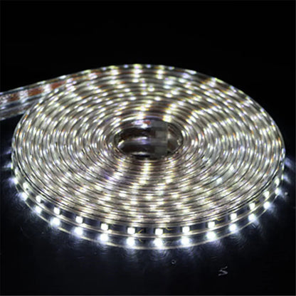 High Quality | AC 220V LED Strip Lights | 5050SMD | 60LEDs/m | Flexible Outdoor | Warm White Lamp | Waterproof LED Tape | With EU Power Plug