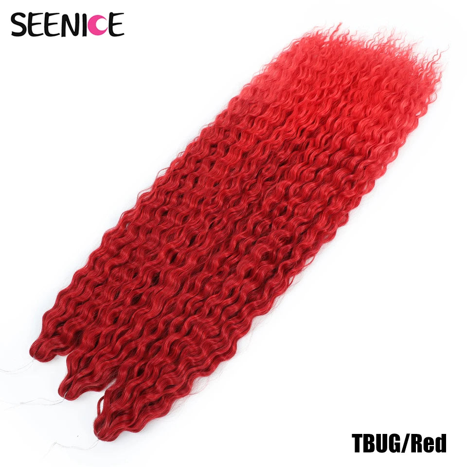 Ariel Curl Synthetic Crochet Hair 22 Inch – Water Wave Deep Curl Twist Braiding Hair Extension, Ombre Blonde Pink