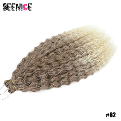 Ariel Curl Synthetic Crochet Hair 22 Inch – Water Wave Deep Curl Twist Braiding Hair Extension, Ombre Blonde Pink