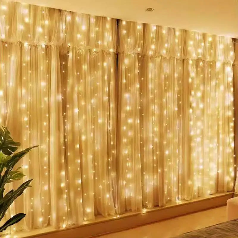 6M/4M/3M USB Curtain String Lights | 8 Modes | Bedroom & Home Decoration | Christmas Tree Garland Light | Wedding & Holiday Decor | Fairy Lights