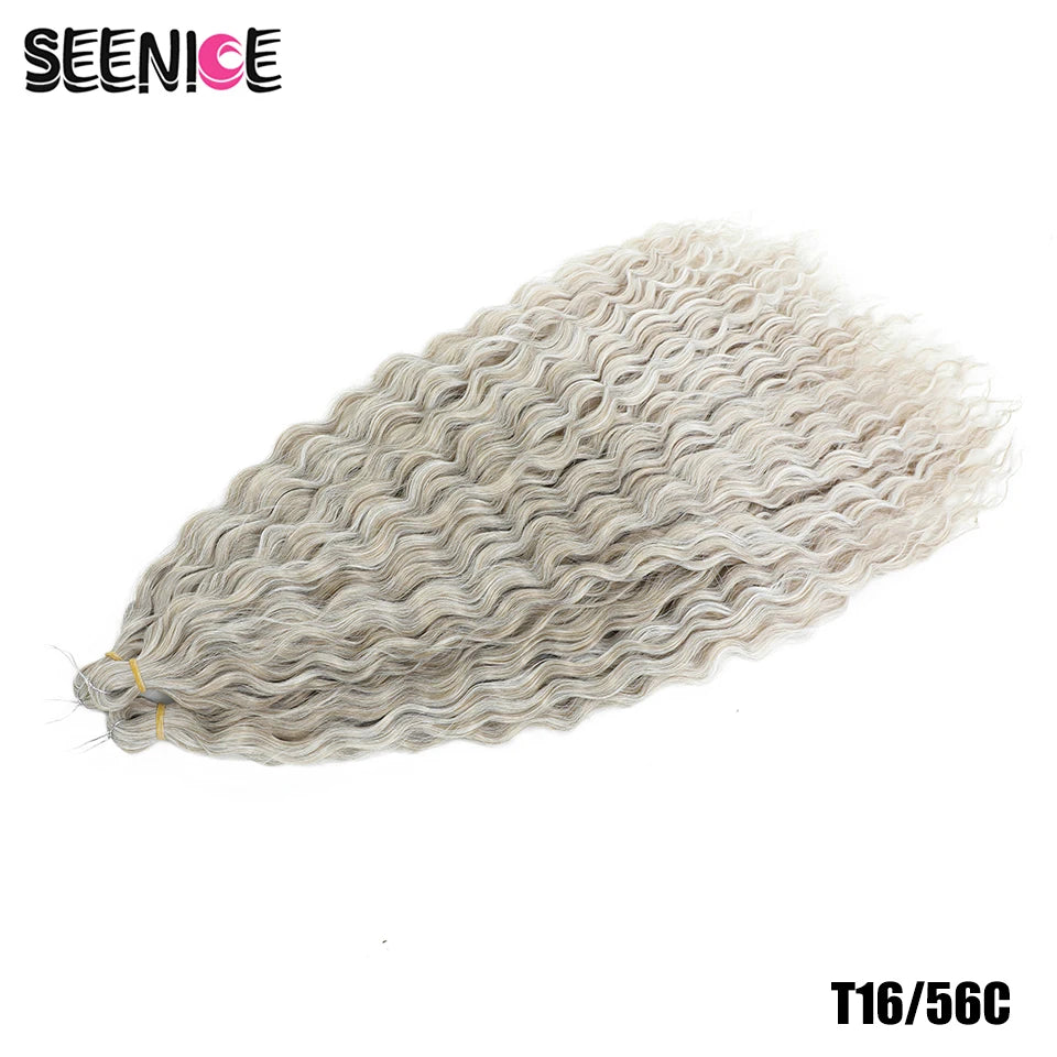 Ariel Curl Synthetic Crochet Hair 22 Inch – Water Wave Deep Curl Twist Braiding Hair Extension, Ombre Blonde Pink