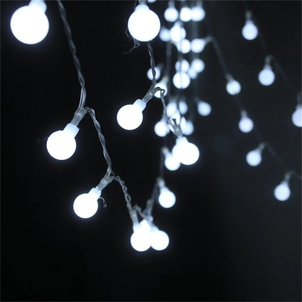 10m | 20m | 30m LED Ball String Lights | EU/US Plug | Christmas & Wedding Garland | Fairy Tale String Lights | Outdoor Garden Decoration Light