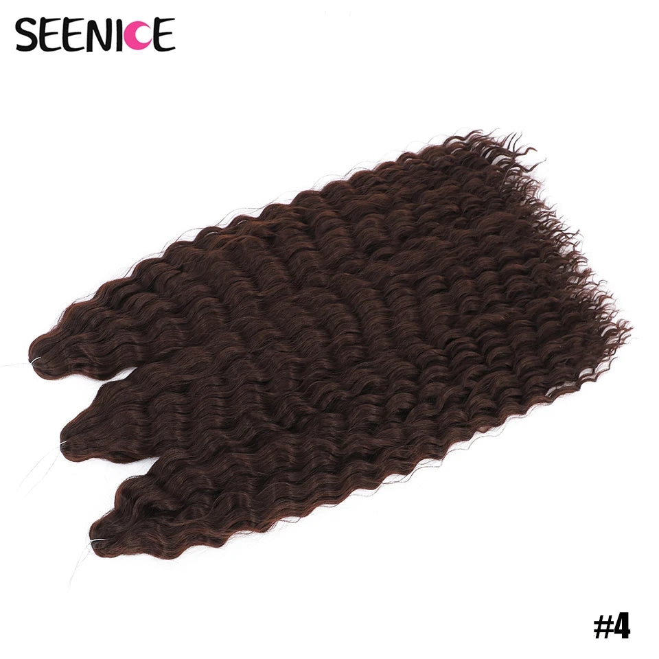 Ariel Curl Synthetic Crochet Hair 22 Inch – Water Wave Deep Curl Twist Braiding Hair Extension, Ombre Blonde Pink