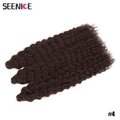 Ariel Curl Synthetic Crochet Hair 22 Inch – Water Wave Deep Curl Twist Braiding Hair Extension, Ombre Blonde Pink