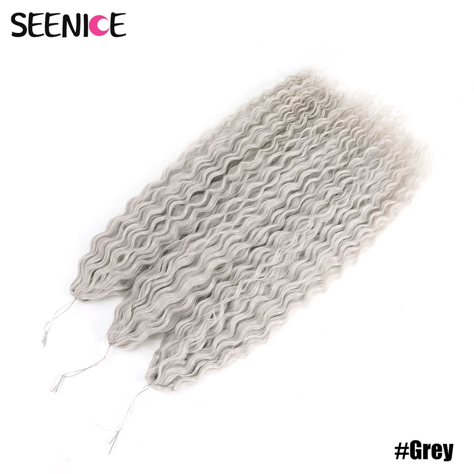 Ariel Curl Synthetic Crochet Hair 22 Inch – Water Wave Deep Curl Twist Braiding Hair Extension, Ombre Blonde Pink