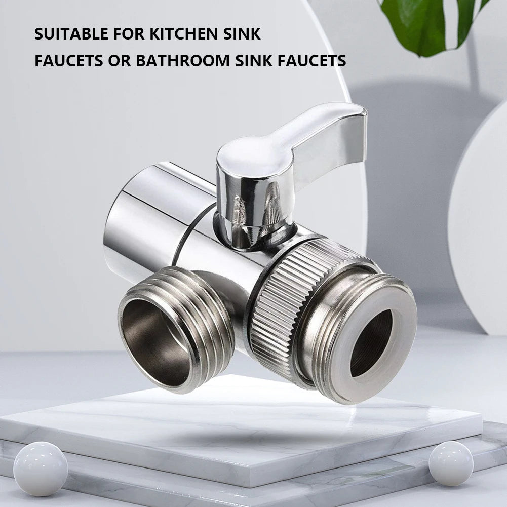 3-Way Faucet Diverter Valve – Leak-Proof Sink Tap Connector for Kitchen & Bathroom