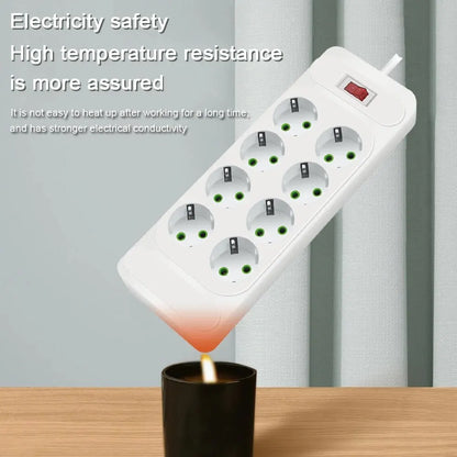 EU Plug | AC Outlet | Multitap Power Strip | 2m Extension Cord | Electrical Socket | Smart USB | Home Office | Surge Protector | Network Filter
